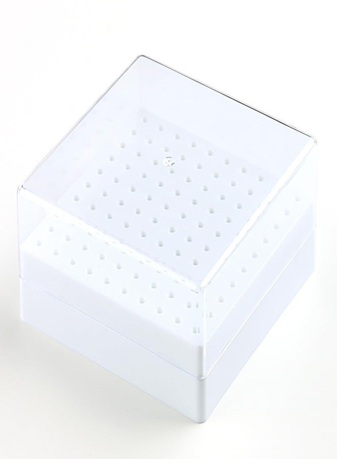 Furtherpretty Nail Drill Bit Holder, 100 Holes Acrylic Nail Drill Bit Organizer with Clear Cover, Nail Drill Bit Storage Case for Manicure Pedicure, Professional Nail Salon Supplies (100 holes-White) - Image 1